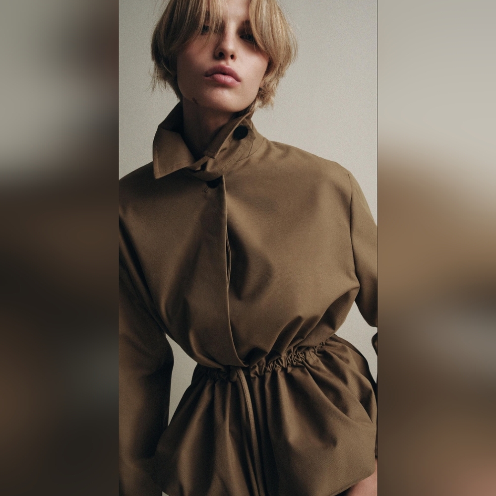 Zara Brand New With Tags ZW Collection Short Parka With Adjustable Waist ✨️